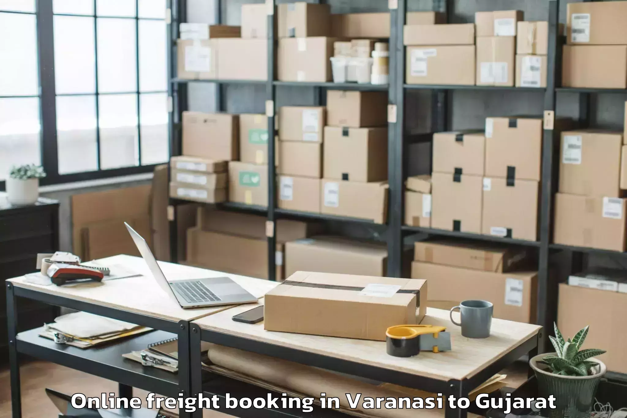 Easy Varanasi to Bhiloda Online Freight Booking Booking